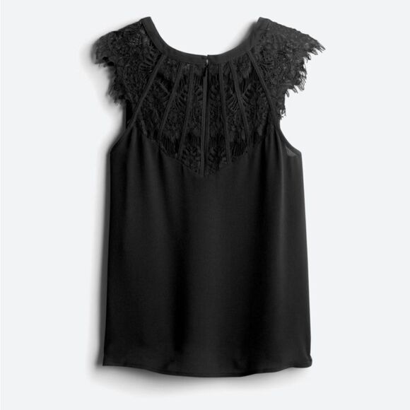 41 Hawthorn Jarred Lace Detail Cap-Sleeve Blouse in Black size LP - Picture 2 of 6